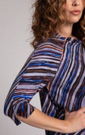 Sympli Raglan Hankerchief Printed Top 22328PD-2 Elemental Stripe