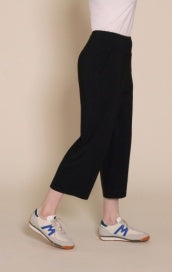 Sympli Straight Crop Leg Pant with Yoke 27303C-BLK Black