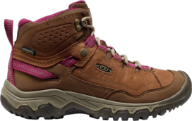 Womens Keen Targhee IV Waterproof Mid-Cut Hiking Boot - WIDE- 1030689-Bison/Beaujolais