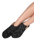 Latte Love Bootie Slipper Sock 202060082C - Black Melange