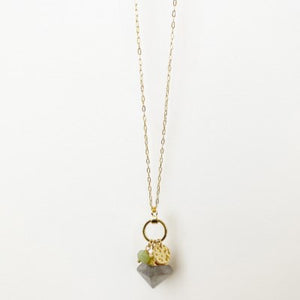 Caracol Necklace 1458-GRY-G Grey/Gold