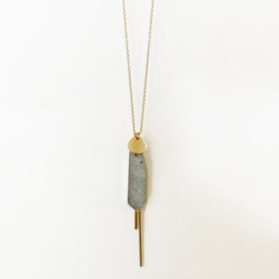Caracol Necklace 1495-GRY-G Gold/Grey