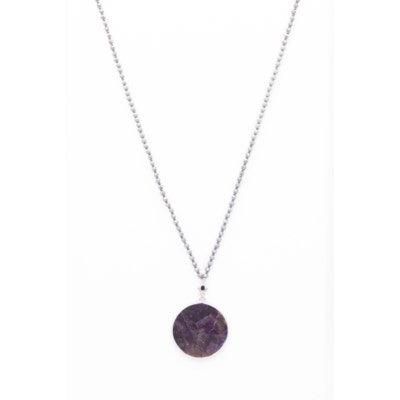 Caracol Necklace 1559-PUR-S Purple/Silver