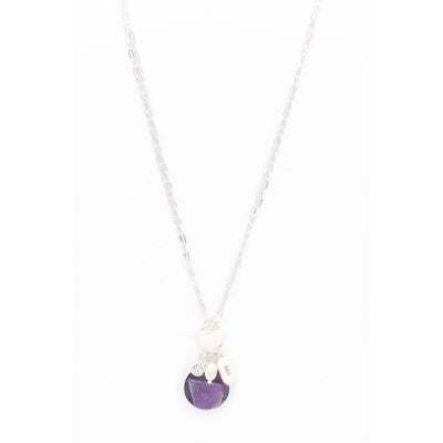 Caracol Necklace 1579-PUR-S Purple/Silver