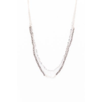 Caracol Necklace 1595-DKG-S Grey/Silver