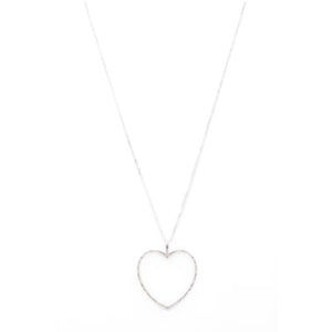 Caracol Heart Necklace 1612-CLR-S Silver with Crystals