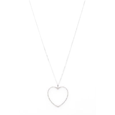 Caracol Heart Necklace 1612-CLR-S Silver with Crystals