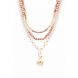 Caracol Necklace 1627-PNK-G Pink/Gold Combo