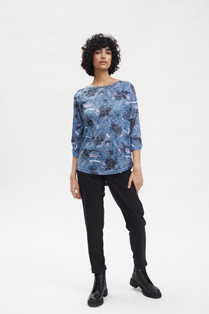 FDJ iMove Printed Burnout Top 1712744-PAINTA Painterly - 1 ONLY SIZE MEDIUM - 20% OFF