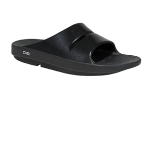 Womens Oofos OOahh Luxe Slide Sandal 1101-Black