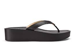 Womens Olukai Mala'e Wedge Sandal 20465-4040 Black