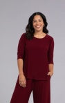 Sympli Go To Classic Relax 3/4 Sleeve T 22110R-2 Bloodstone