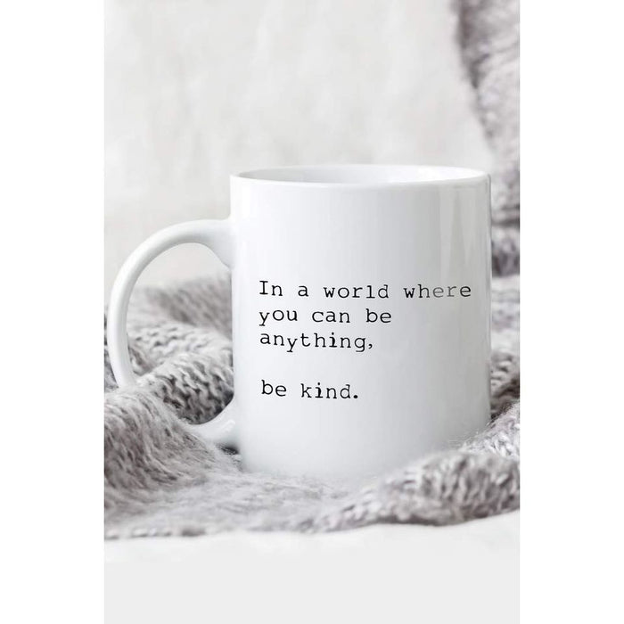 Om + Ah White Mug - Be Kind