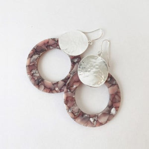Caracol Earring 2567-PNK-S Pink/Silver