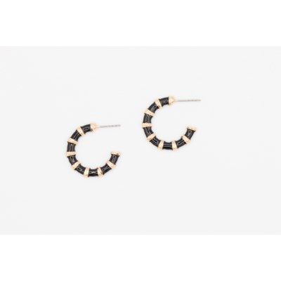 Caracol Earring 2611-BLK-G Gold/Black