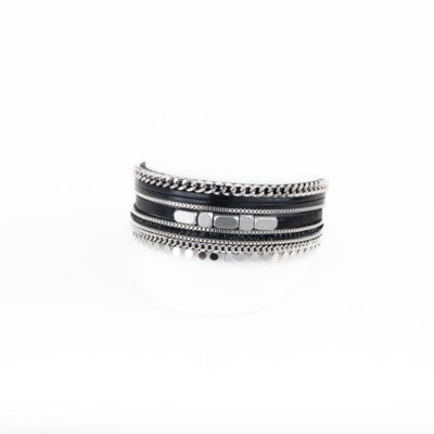 Caracol Bracelet 3267-BLK-S Black/Silver