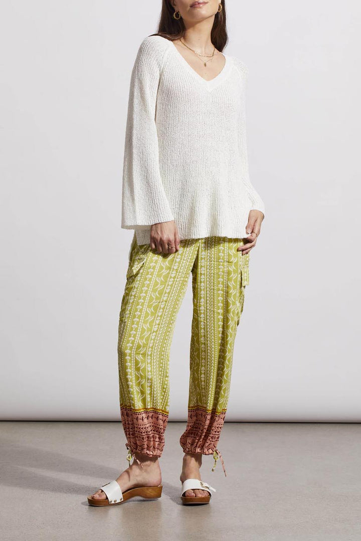 Tribal Border Print Cargo Pant 5429O-1434-2173 Pear