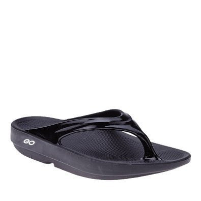 Oofos Womens Oolala Thong Sandal 1400 BLK Black Johnson s