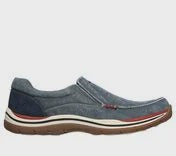 Mens  Skechers Canvas Slip-On Avillo Sneaker - 64109-NVY Navy