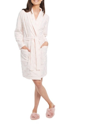 Tribal Sleep Cotton Robe with Shawl Collar 7330O-4561-2880 Pink Fizz