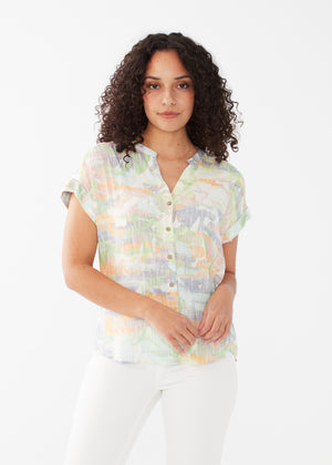FDJ Short-Sleeve Woven Shirt 7366397-BHPT Bahama Print