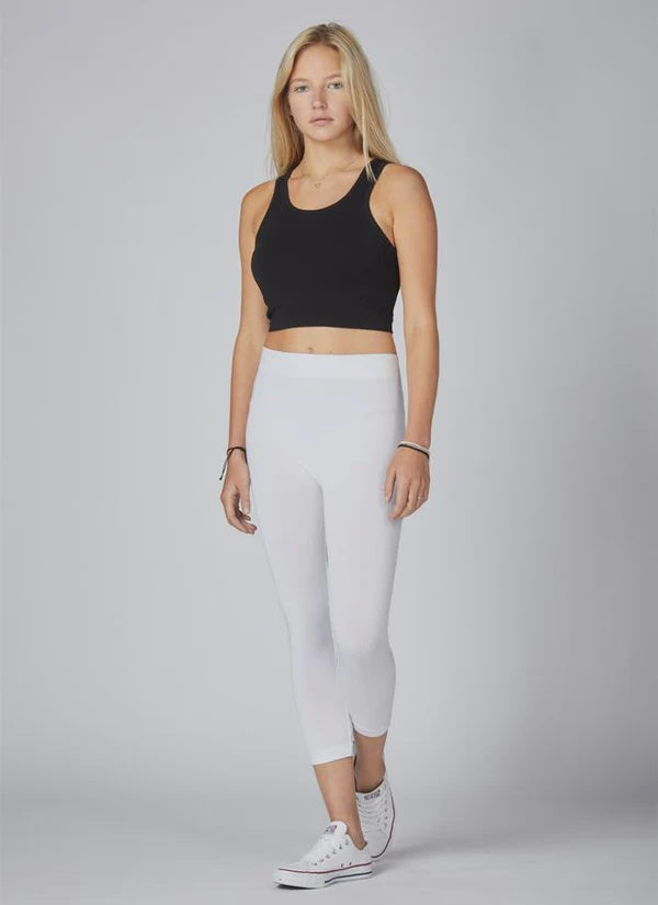 Shannon Passero Tummy Tuck Cropped Bamboo Legging 574 - White