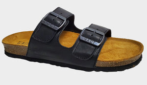 Mens Naot Santa Barbara Wide Sandal 7515-BA6 Soft Black Leather