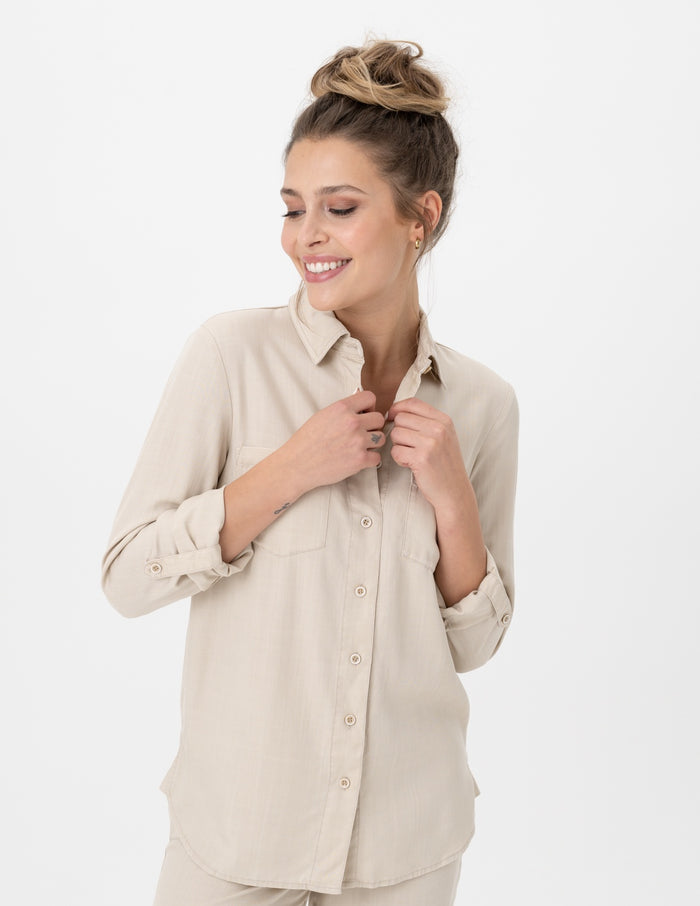 Renuar Woven Blouse R5014-E2142-805 Cashew