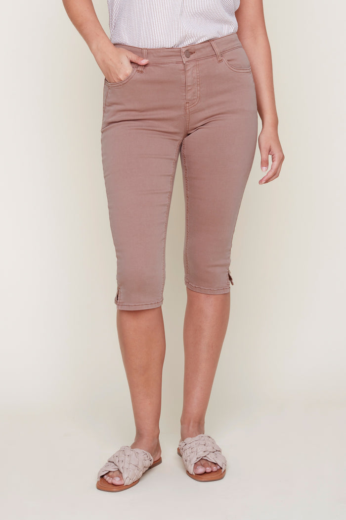 Renuar Woven Capri Pant R8107-E2008S-806 Walnut