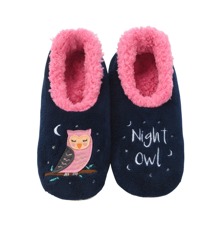 Womens Snoozies Slippers "Night Owl" - Navy