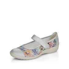 Remonte Lanea Slip-On Sneaker w/ Velcro Strap R7627-40 Silver/Floral Combo