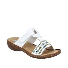 Womens Rieker Slip-On Sandal 60767-80-3 White