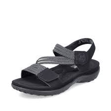 Womens Rieker Backstrap Sandal with Elastic Straps 64870-00 Black