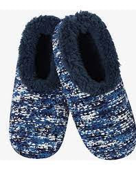 Womens "Miss Fancy Pants" Boucle Snoozies.- Navy/Blue
