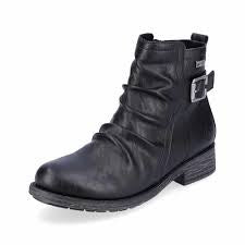 Womens Rieker Ankle Boot w/ Side Zipper D8082-00-3 Black