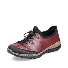 Womens Rieker Slip-On Shoe w/ Elastic Laces N3271-36-3 Red