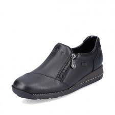 Womens Rieker Slip-On Shoe with Side Zip 44265-00-3 Black