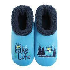 Womens Snoozies Slippers "Lake Life" - Bright Blue - RETURNING SPRING 2024