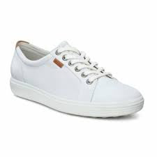 Womens Ecco Soft 7 Leather Sneaker 430003-01007 White