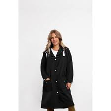 Sympli Water-Resistant Snap-It Coat with Silicone Coating 5522RC-BLK Black