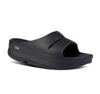 Womens Oofos Oomega Ooahh Black Slide Sandal 1110-BLACK