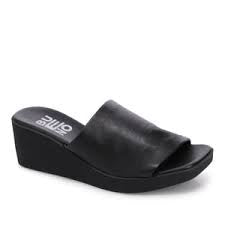 Womens Bueno "Finley" Slip-On Wedge Sandal - Black