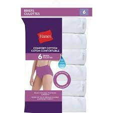 Hanes 6-Pack Cotton Panty - Full Brief - White