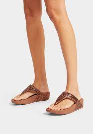 Fit Flop Lulu Toe Post Glitter Sandal X03-592 Light Tan