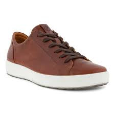 Mens Ecco Soft 7 Leather Sneaker 470364-02053 Cognac