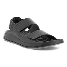 Mens Ecco 2nd Cozmo Leather Backstrap Sandal with Velcro Closure 500944-01001 Black