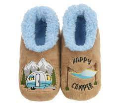 Womens Snoozies Slippers "Happy Camper" - Taupe