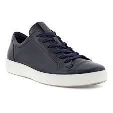 Mens Ecco Soft 7 Leather Sneaker 470364-01303 Navy