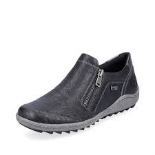 Womens Rieker Slip-On Shoe w/ Side Zip R1428-03-3 Black