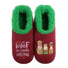 Womens Snoozies "We Woof You a Merry Christmas" - Wine
